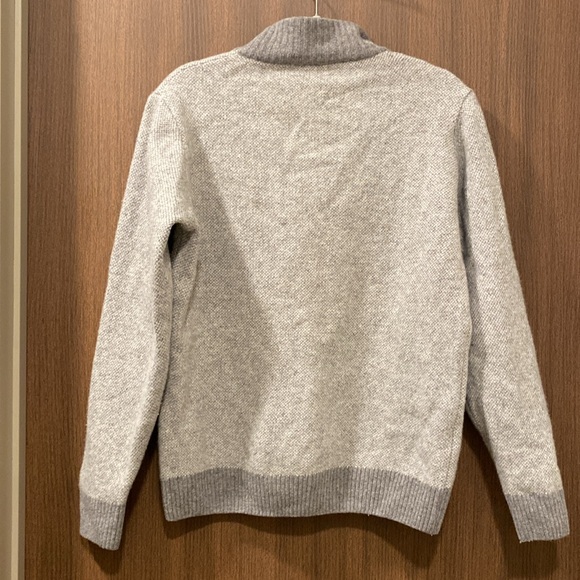 Luca Nobili Gray Italian Wool Blend Buttoned Mockneck Pullover Sweater Size XL - Picture 10 of 14